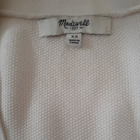 Madewell white w/black stripes cardigan sweater. - Picture 5 of 6